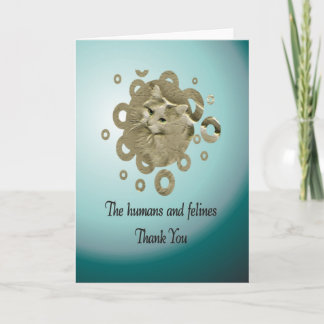 Tarjeta De Agradecimiento El voluntario le agradece, rescate del gato
