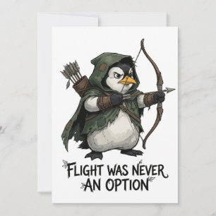 Tarjeta De Agradecimiento El vuelo nunca fue una opción Pingüino Arquero Div