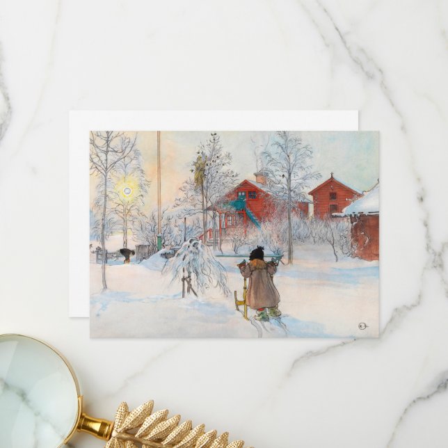 Tarjeta De Agradecimiento El yard y el lavadero de Carl Larsson (Anverso/Reverso In Situ)