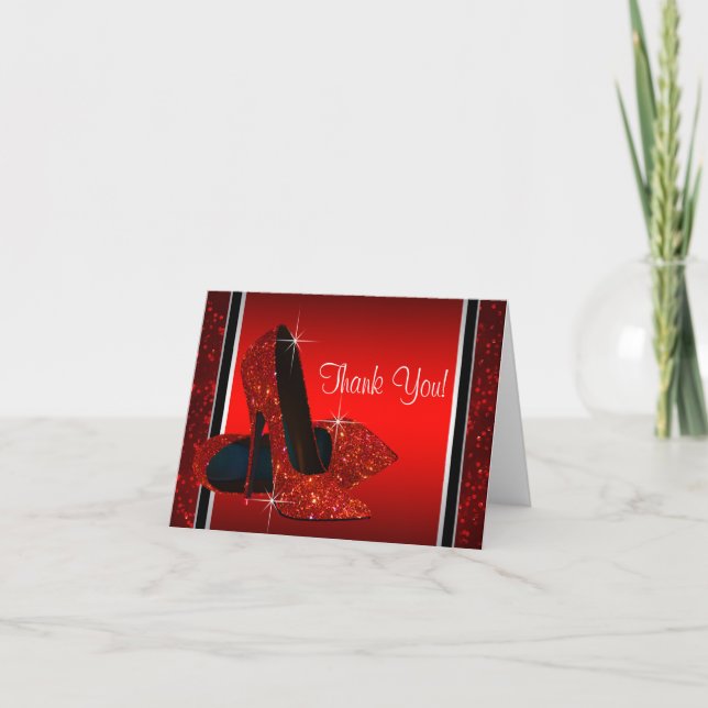 Tarjeta De Agradecimiento El zapato rojo del tacón alto le agradece (Anverso)