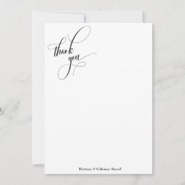 Tarjeta De Agradecimiento Elaborar caligrafía simple blanco y negro