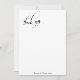 Tarjeta De Agradecimiento Elaborar caligrafía simple blanco y negro