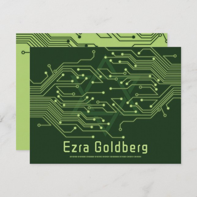 Tarjeta De Agradecimiento Electronics Computer Circuit Board Bar Mitzvah (Anverso / Reverso)