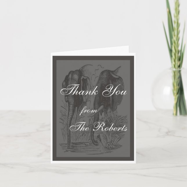 Tarjeta De Agradecimiento Elefante (Anverso)