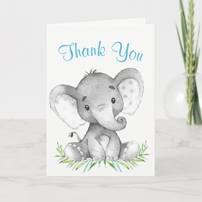 Tarjeta De Agradecimiento Elefante acuático gracias (Anverso)