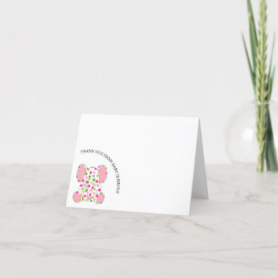 Tarjeta De Agradecimiento Elefante bebé rosa