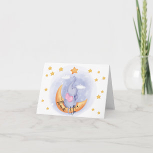 Tarjeta De Agradecimiento Elefante Cute   Animales Baby Shower