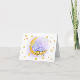 Tarjeta De Agradecimiento Elefante Cute   Animales Baby Shower