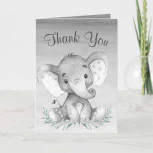 Tarjeta De Agradecimiento Elefante de acuarela Gracias