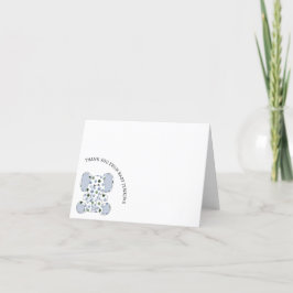 Tarjeta De Agradecimiento Elefante de bebé azul