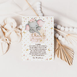 Tarjeta De Agradecimiento Elefante elefante dulce bebé ducha