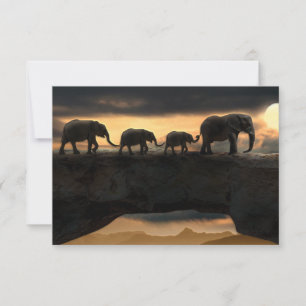 Tarjeta De Agradecimiento Elefante en el puente sobre la tierra natural