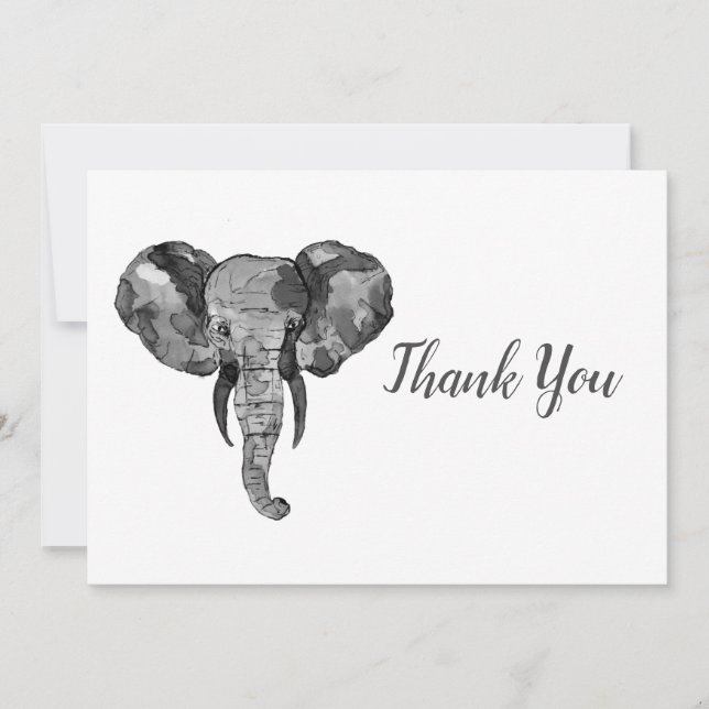 Tarjeta De Agradecimiento Elefante gris africano (Anverso)