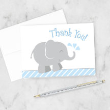 Elefante moderno azul y gris Baby Shower