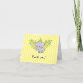 Tarjeta De Agradecimiento Elefante neutral de género Baby Shower Gracias