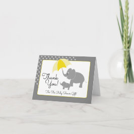 Tarjeta De Agradecimiento Elefante y bebé, Baby Shower Gracias
