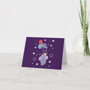 Tarjeta De Agradecimiento Elefante y paseo en globo aerostático espacial de