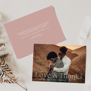 Tarjeta De Agradecimiento Elegancia clásica amor y gracias foto Rosa de Dust