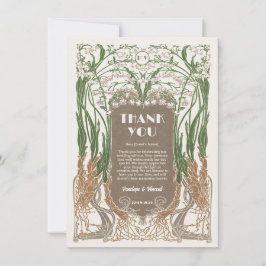 Tarjeta De Agradecimiento Elegancia de copos de nieve Art Nouveau