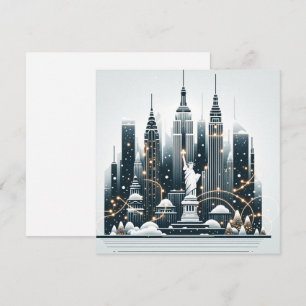 Tarjeta De Agradecimiento Elegancia de las Fiestas en Nueva York - Navidad P