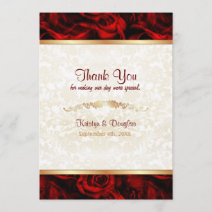 Tarjeta De Agradecimiento Elegancia de Rosa Roja - Gracias