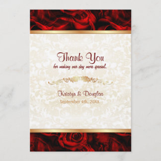 Tarjeta De Agradecimiento Elegancia de Rosa Roja - Gracias