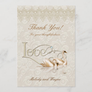 Tarjeta De Agradecimiento Elegancia del Cisne de Damasco - Gracias
