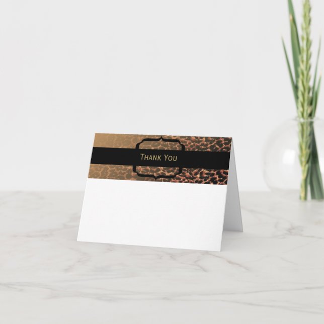 Tarjeta De Agradecimiento Elegancia del estampado leopardo (Anverso)
