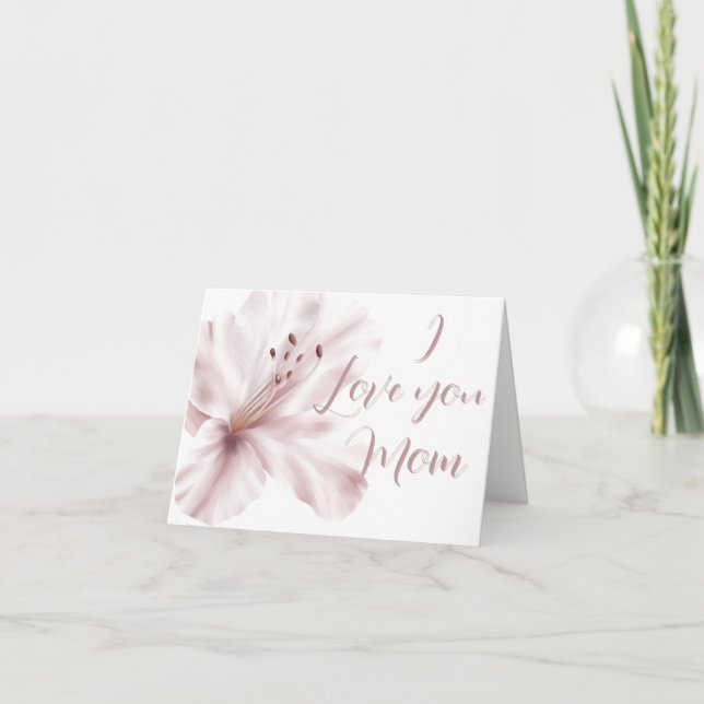 Tarjeta De Agradecimiento Elegancia floral Personalizado "Te amo, mamá" (Anverso)