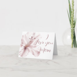 Tarjeta De Agradecimiento Elegancia Floral "Te amo Mamá" Personalizado