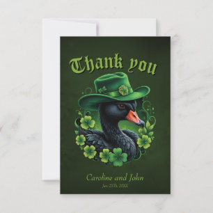 Tarjeta De Agradecimiento Elegancia irlandesa, el cisne negro de San Patrici