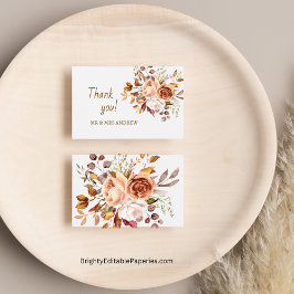 Tarjeta De Agradecimiento Elegancia minimalista acuarela Dahlia Boda