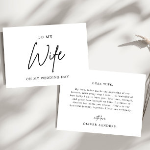 Tarjeta De Agradecimiento Elegancia Minimalista Para mi esposa el día de nue