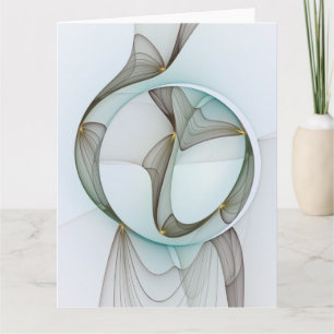 Tarjeta De Agradecimiento Elegancia moderna abstracta turquesa marrón dorado