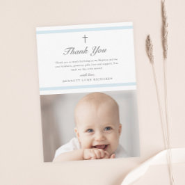 Tarjeta De Agradecimiento Elegancia moderna Boys bautismo