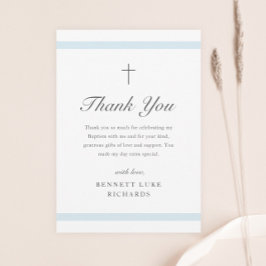 Tarjeta De Agradecimiento Elegancia moderna Boys bautismo