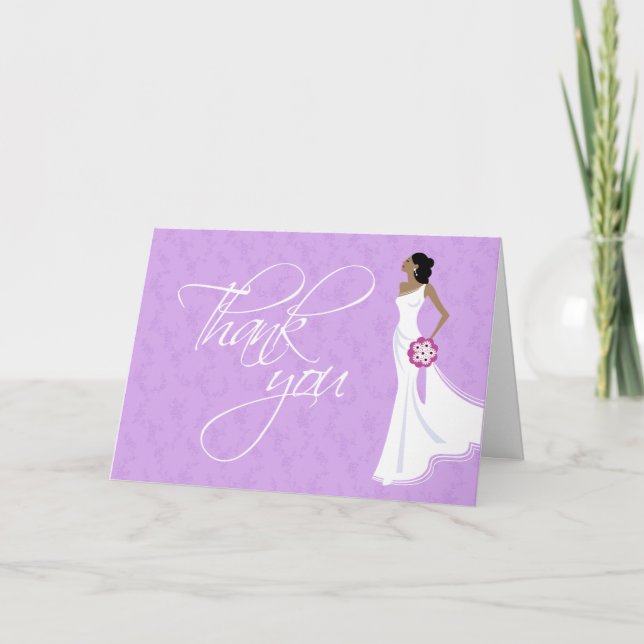 Tarjeta De Agradecimiento Elegancia Moderna Ducha Bridal Gracias (Anverso)