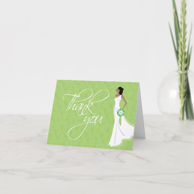 Tarjeta De Agradecimiento Elegancia Moderna Ducha Bridal Gracias (Anverso)