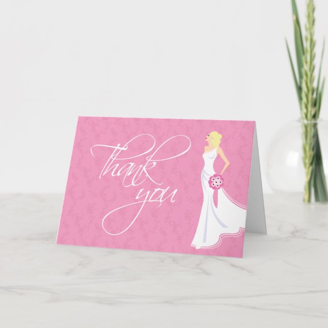 Tarjeta De Agradecimiento Elegancia Moderna Ducha Bridal Gracias (Anverso)