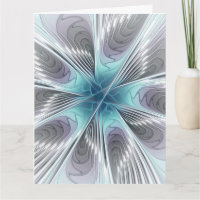 Elegancia Moderno Azul Gris Blanco Arte Fractal Fl