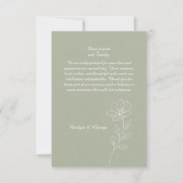 Tarjeta De Agradecimiento Elegancia nupcial floral minimalista romántica con