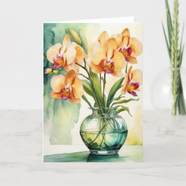 Tarjeta De Agradecimiento Elegancia Orquídea Dorada