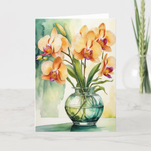 Tarjeta De Agradecimiento Elegancia Orquídea Dorada