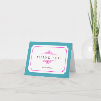 Tarjeta De Agradecimiento Elegancia pura rosa azul personalizado agradecimie