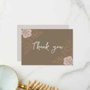 Tarjeta De Agradecimiento Elegancia rústica Boda floral Gracias Cartas