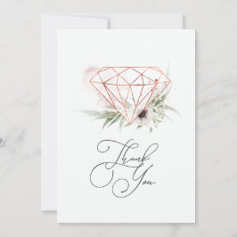 Tarjeta De Agradecimiento Elegancia Rústica Bronce Floral Geométrico Boda