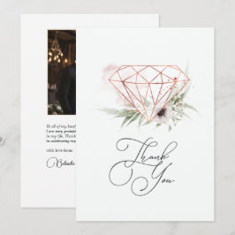 Tarjeta De Agradecimiento Elegancia Rústica Bronce Floral Geométrico Boda