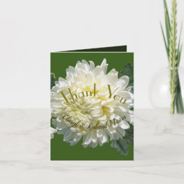 Tarjeta De Agradecimiento Elegancia Simple Crisantemo Blanco Flor de Boda