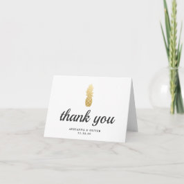 Tarjeta De Agradecimiento Elegancia tropical | Boda de piña Gracias