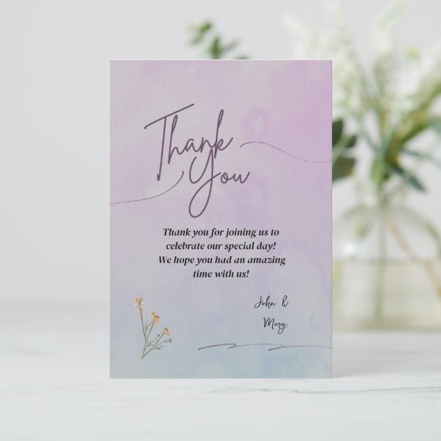 Tarjeta de agradecimiento ELEGANT (Anverso de pie)
